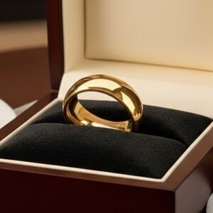 Tungsten Gold Wedding Band